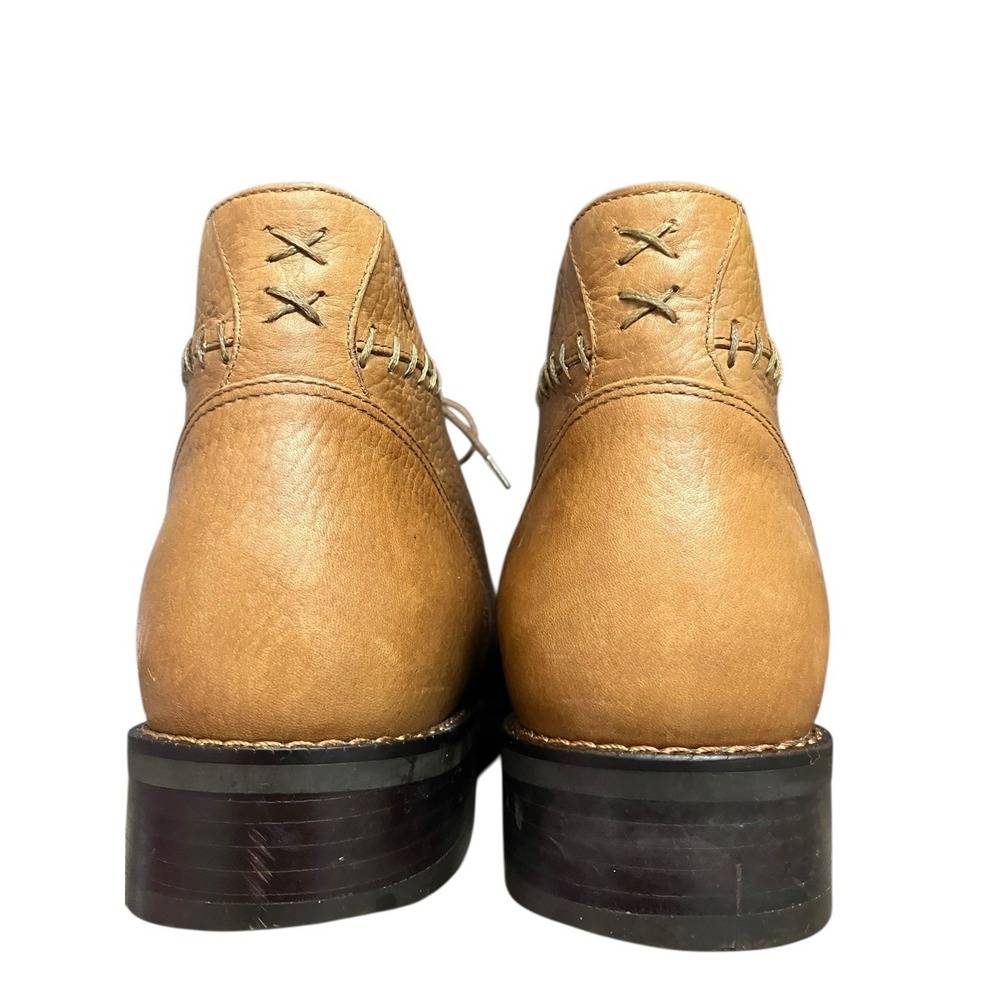 Ariat Leather Kiltie Festival Western Ankle Boots Made In Brazil Moc Toe‎ Tan 8 - Picture 8 of 16